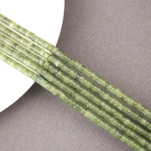 Miniatura 4 de 150 piezas de cuentas espaciadoras de jade natural africano de Transvaal, cuentas sueltas semipreciosas planas redondas de piedra de 4 mm*2 mm, Jade