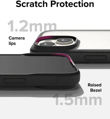 Miniatura 8 de Ringke Fusion Bold - Funda para iPhone 15, lados texturizados para agarre, tecnología antiamarilleo, parte trasera transparente para mostrar el Negro
