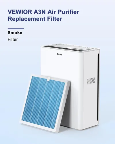 Miniatura 3 de VEWIOR Filtro de repuesto oficial True HEPA, purificador de aire compatible con VEWIOR A3N, filtro HEPA verdadero H13 para filtro de aire, filtro