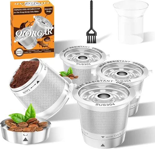 Miniatura 8 de Paquete de 2 tazas K reutilizables para cafetera Keurig 1.0, no 2.0, todas las cápsulas de filtro de café de acero inoxidable para Keurig con embudo