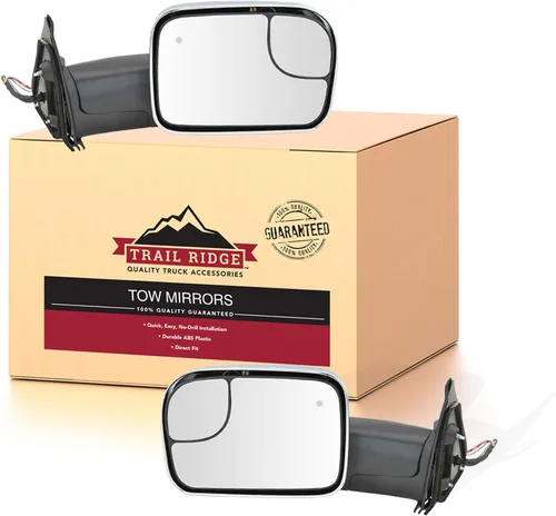 Miniatura 42 de Trail Ridge Juego de espejos de remolque de 2 piezas para el lado del conductor y del pasajero compatible con Ford F-150 FO1320479 FO1321479
