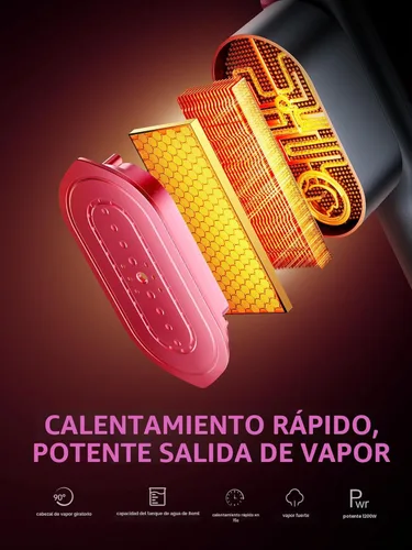 Miniatura 3 de DRFLASH Plancha y vaporizador 2 en 1 para ropa, calentamiento rápido en 15s, vaporizador portátil de 1200W, tamaño para viajes con gran panel