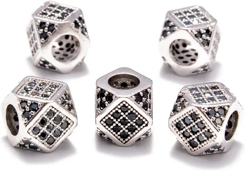Miniatura 18 de AD Beads Pulsera de cuentas de zircón con tachuelas de strass
