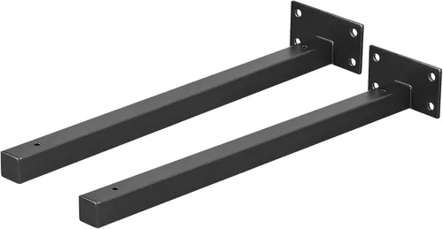 Miniatura 11 de uxcell Soportes de estante flotantes, 2 soportes de metal industriales de 4 pulgadas para estantes montados en la pared, color negro