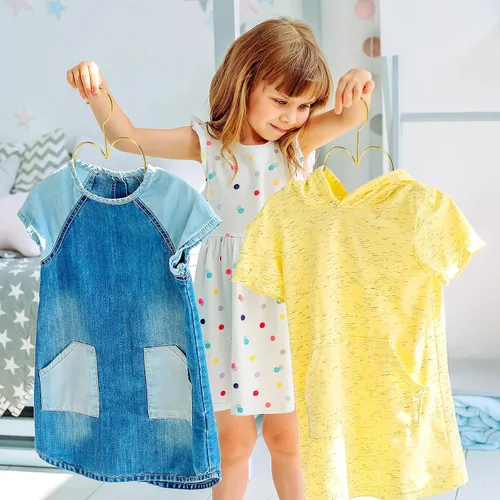 Miniatura 8 de 5 perchas de nube para ropa de niños, perchas de metal antideslizantes para niños, ropa para niños, suéter