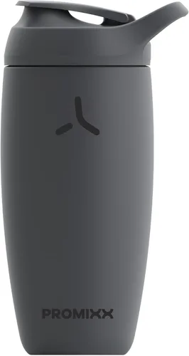 PROMiXX Botella agitadora Pursuit Edición Nueva – Botella de agua con aislamiento de acero inoxidable y taza agitadora, 18 onzas, gris grafito