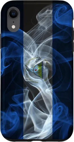 Miniatura 23 de iPhone 13 Pro Max Smoky Nicaragua Flag - Funda de orgullo nicaragüense estilo humo