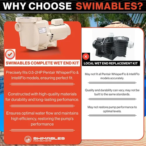 Miniatura 9 de Swimables Reemplazo completo de extremo húmedo compatible con bomba de piscina Pentair 357149 Funciona en todas las Whisperflo de 0.5 HP - 2 HP