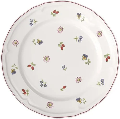 Villeroy & Boch Petite Fleur Collecton - Plato llano de porcelana de alta calidad, fabricado en Alemania, 10.5 pulgadas de diámetro, blanco/colorido