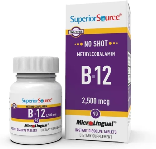 Miniatura 13 de Superior Source No Shot Metilcobalamina B-12 5000 mcg – Vitamina B-12 para apoyar la producción de energía, la salud del cerebro y el bienestar