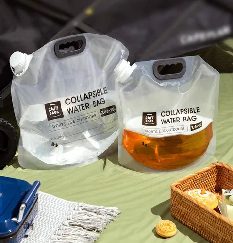 Miniatura 5 de 24/7 BAGS Paquete de 4 bolsas plegables para contenedores de agua de 1.3 galones/5 litros, resistente con asas de transporte, caminatas, viajes