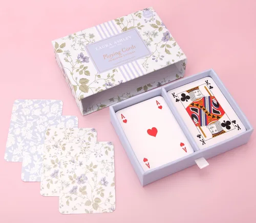 Miniatura 4 de Laura Ashley Heirloom Cottage Cartas de Juego – Juego de 2 Barajas de Cartas Estándar en Elegante Caja de Almacenamiento – Cartas de Póquer y Bridge