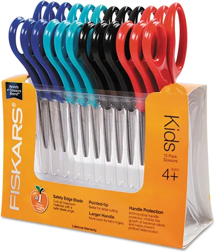 Tijeras clásicas para niños, de punta roma, 5 pulgadas, los colores pueden variar, Colores Variados