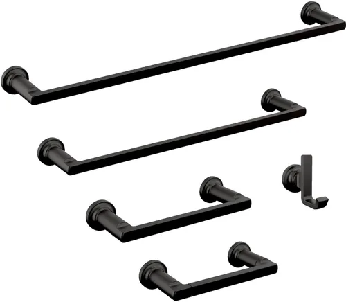 Miniatura 2 de Delta Soporte de papel higiénico giratorio Negro mate Soporte de pared Accesorios de baño Tetra