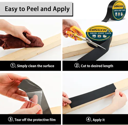 Miniatura 8 de Dongxw Cinta de viguetas para cubiertas, 2 pulgadas x 50 pies, impermeable, cinta adhesiva de butilo para viguetas y vigas de madera, paquete de 6