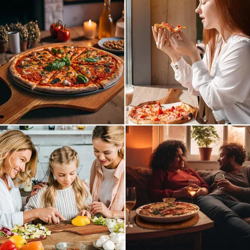 Miniatura 6 de Roshtia 12 piezas de 17 x 12 pulgadas de madera para hacer paletas de pizza con asa, tabla de cortar colgante, espátula, paleta para pan, queso