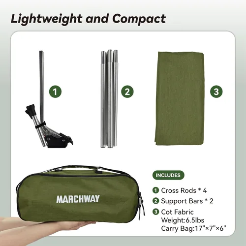 Miniatura 6 de MARCHWAY Tienda de campaña plegable ligera con bloqueo de palanca, fácil instalación, portátil, compacta para viajes al aire libre, caza, Verde