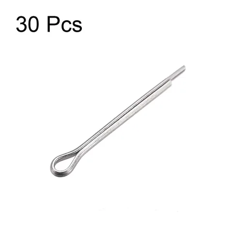 Miniatura 3 de uxcell Pasador de chaveta dividido, 0.039 in x 0.394 in, acero inoxidable 304, 2 puntas, llave de clip de sujeción en tono plateado, 30