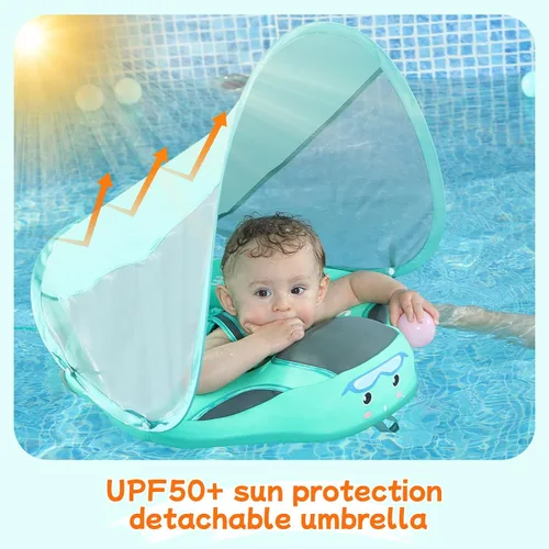 Miniatura 5 de Mambobaby Flotador para añadir cola sin volteo, flotador de natación para bebé, flotador de espuma de perlas, flotadores de agua sólida, entrenador