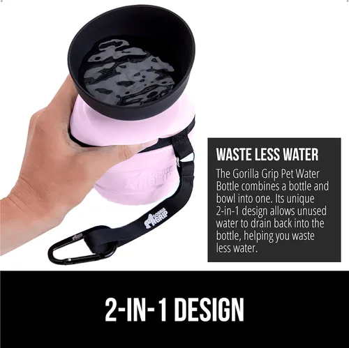 Miniatura 3 de GORILLA GRIP Botella de Agua para Perros, Dispensador de Tazón de Agua Portátil para Perros, Botellas Exprimibles de Viaje para Mascotas a Prueba