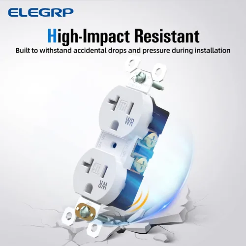 Miniatura 3 de ELEGRP Receptáculo dúplex de 20 amperios y 125 V, toma de corriente eléctrica estándar, resistente a manipulaciones TR y resistente a la intemperie