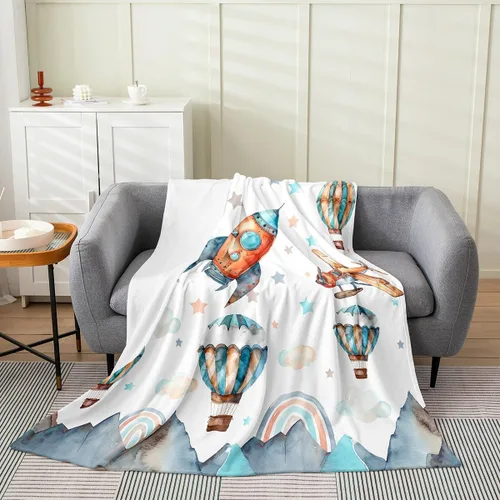 Miniatura 27 de Lake House Flannel Blanket,Hand Drawn Lake Mountain Scenery Fleece Blankets for Kids Girls Boys Adult Room Decor,Rustic Farmhouse Blankets Lake