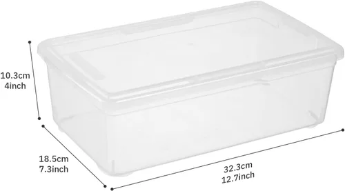 Miniatura 2 de Contenedores de almacenamiento transparentes apilables con tapas, cajas para zapatos, 12 paquetes de contenedores de plástico de almacenamiento de 6