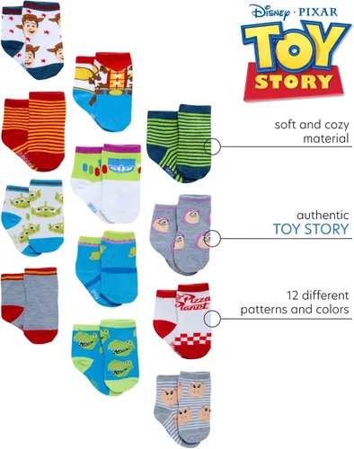 Miniatura 2 de Disney Calcetines para bebé - Paquete de 12 Mickey Mouse, Winnie The Pooh, Rey León, Toy Story (recién nacidobebé)