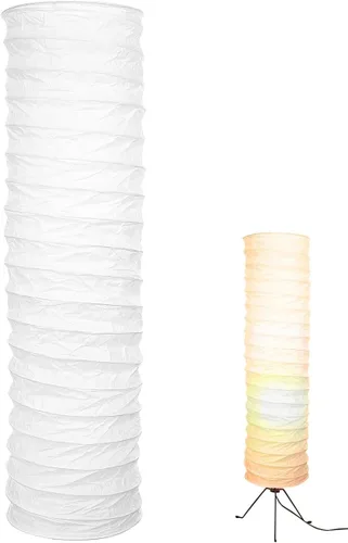 Pantalla de repuesto de papel para lámpara de pie, estilo japonés, cubierta de luz estética moderna blanca para estudio de habitación, pantalla de