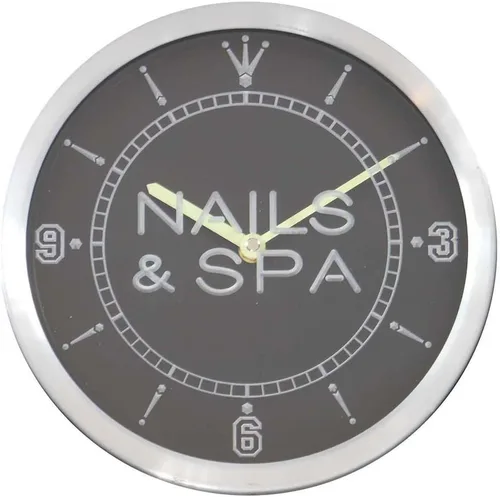 Miniatura 2 de ADVPRO nc0313-b Reloj de pared LED con letrero de neón para salón de belleza Nails & Spa
