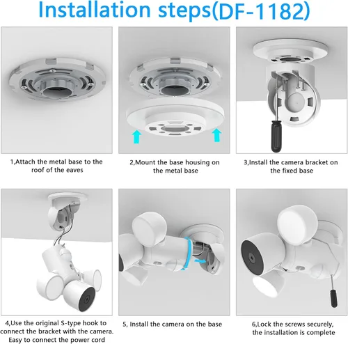 Miniatura 4 de Soporte de alero para Google Nest Cam con reflector - Soporte de cámara de seguridad para reflector al aire libre (blanco)