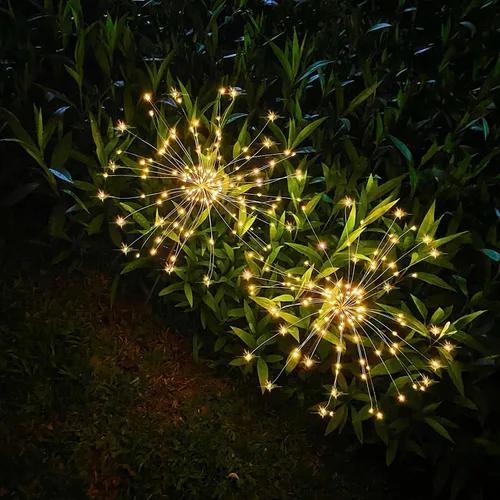 Miniatura 5 de JJGoo - Farolas solares con efecto de fuego, juego de 2, 135 LEDs, 2 modos de iluminación, luces solares para jardín al aire libre, impermeables