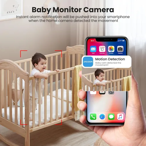 Miniatura 3 de Cámara WiFi interior para seguridad del hogar, cámara de grabación 24/7 para oficina/casa/apartamento, almacenamiento en la nube y tarjetas SD