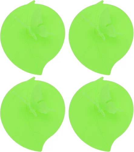 uxcell 4 tapas de silicona con diseño de mariposa, color verde, 5 pulgadas, antipolvo, herméticas, aptas para microondas, reutilizables