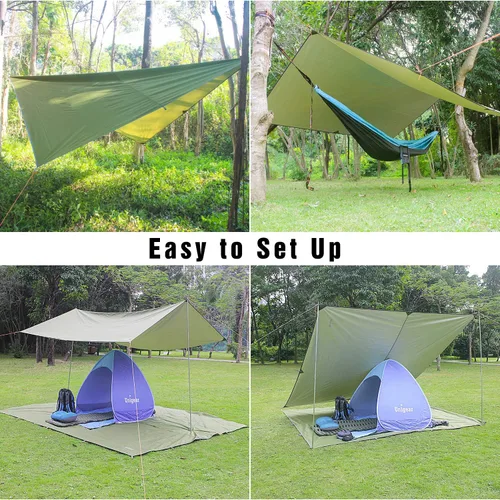 Miniatura 4 de Casa de campaña impermeable, lona para refugio y parasol Verde