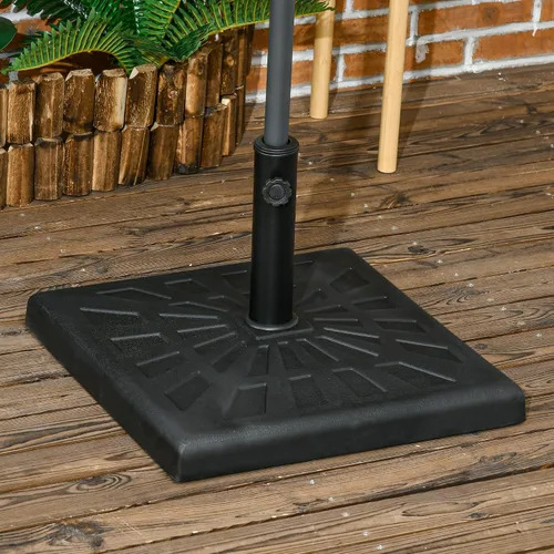 Miniatura 2 de Outsunny Base de resina para sombrilla de patio de 42 libras, soporte cuadrado de 20 pulgadas para postes de sombrilla de 1.26 pulgadas, 1.5
