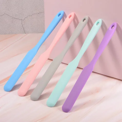 Miniatura 5 de HARFINGTON 2 espátulas de silicona raspadoras de 9.45 pulgadas, reutilizables, antiadherentes, flexibles, para resina epoxi, pintura líquida, Gris