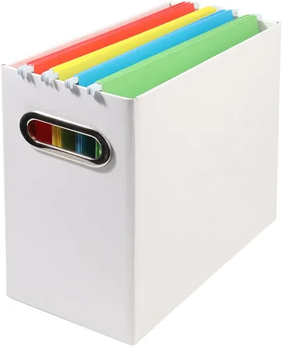 Miniatura 16 de Caja organizadora de archivos plegable con asa, 12.20 x 5.11 x 9.84 pulgadas, organizador de archivos para el hogar u oficina, pequeña caja de Negro