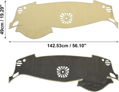Miniatura 6 de X AUTOHAUX Cubierta de tablero de coche de poliéster beige antideslizante alfombra protectora alfombra a prueba de sol para Nissan Altima 2013-2018