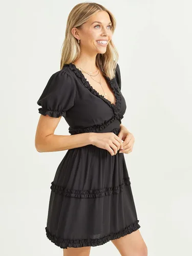 Miniatura 2 de ALTAR'D STATE Vestido de manga larga para mujer, con estampado floral, cuello cuadrado, casual, para verano y otoño