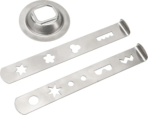 Miniatura 3 de Accesorio para hacer galletas - Moldes de galletas de acero inoxidable con 4 y 5 diseños de patrones, anillo de 2.106 in, compatible con máquinas