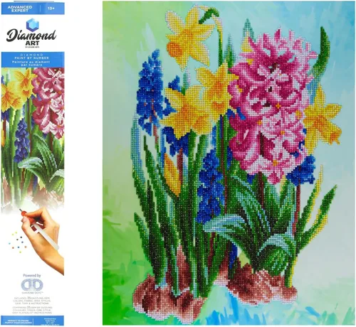Miniatura 18 de DIAMOND ART BY LEISURE ARTS Kits de pintura de diamantes para adultos de 14 x 16 pulgadas, vino abstracto avanzado, taladro completo, kits de arte