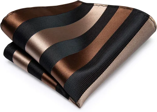 Miniatura 74 de Hi-Tie Corbata clásica de cachemira para hombre con pañuelo y gemelos a cuadros