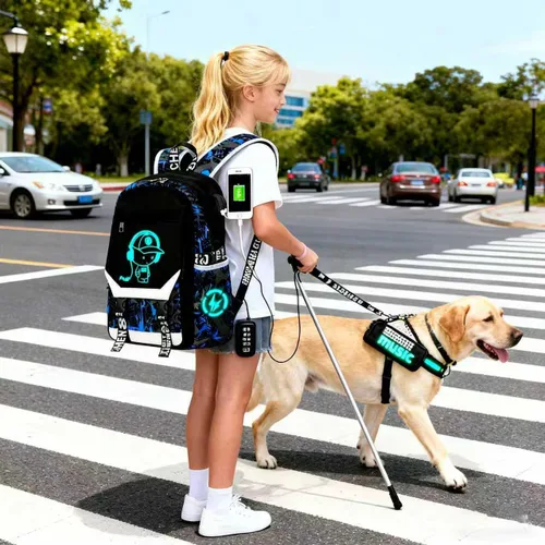 Miniatura 6 de Mochila escolar para niños, mochila estampada para adolescentes, mochila escolar grande de anime, mochila reflectante al aire libre. Mochila