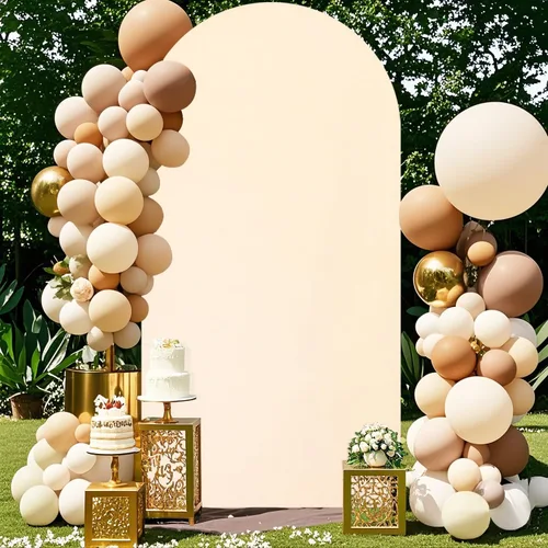 Miniatura 4 de Fundas de arco para boda, de elastano, para telón de fondo arqueado, 6 x 2.6 pies, cubierta de marco de arco de globos para decoración de fiesta