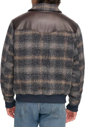 Miniatura 2 de Levi's Men's Mixed Media Western Plaid Bomber Jacket