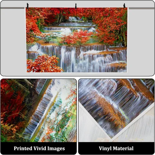 Miniatura 3 de AOFOTO Telón de fondo de cascadas de 5 x 3 pies para fotografía de fondo de cascada, paisaje, naturaleza, viajes, hombre adulto, Retrato artístico