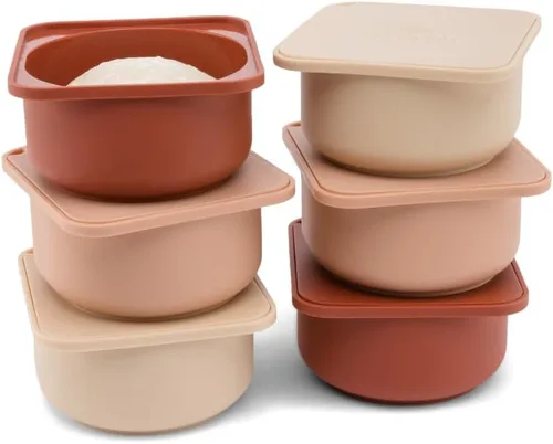 Miniatura 20 de Babadoh Recipientes de Silicona para Fermentación de Masa de Pizza con Tapas Accesorios para Hacer Pizza Juego de 3 Azul Múltiple