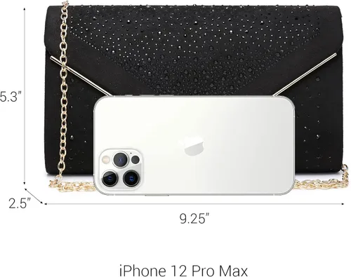 Miniatura 4 de Dasein Bolso de noche con diamantes de imitación para mujer, bolso de mano de ante sintético, para fiesta, formal, monederos brillantes, cóctel, boda