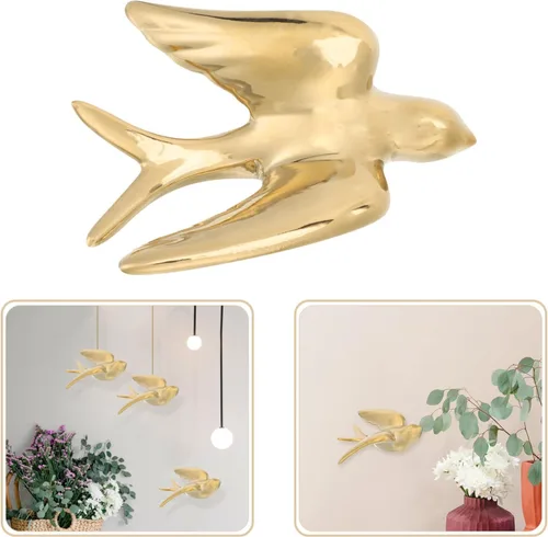 Miniatura 8 de LIFKOME Decoración de pared de pájaro Adorno de pared de pájaro colgante de pared de pájaro de cerámica colgante decoración colgante de pared